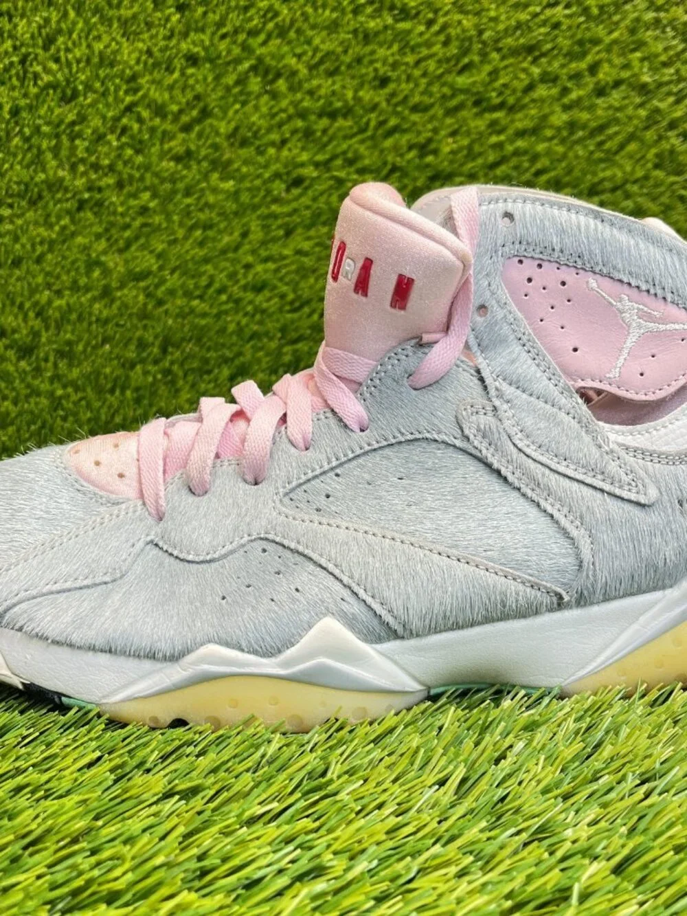 Nike Air Jordan 7 Retro Mens Size 9.5 Gray Pink White Basketball‎ Shoes Sneakers